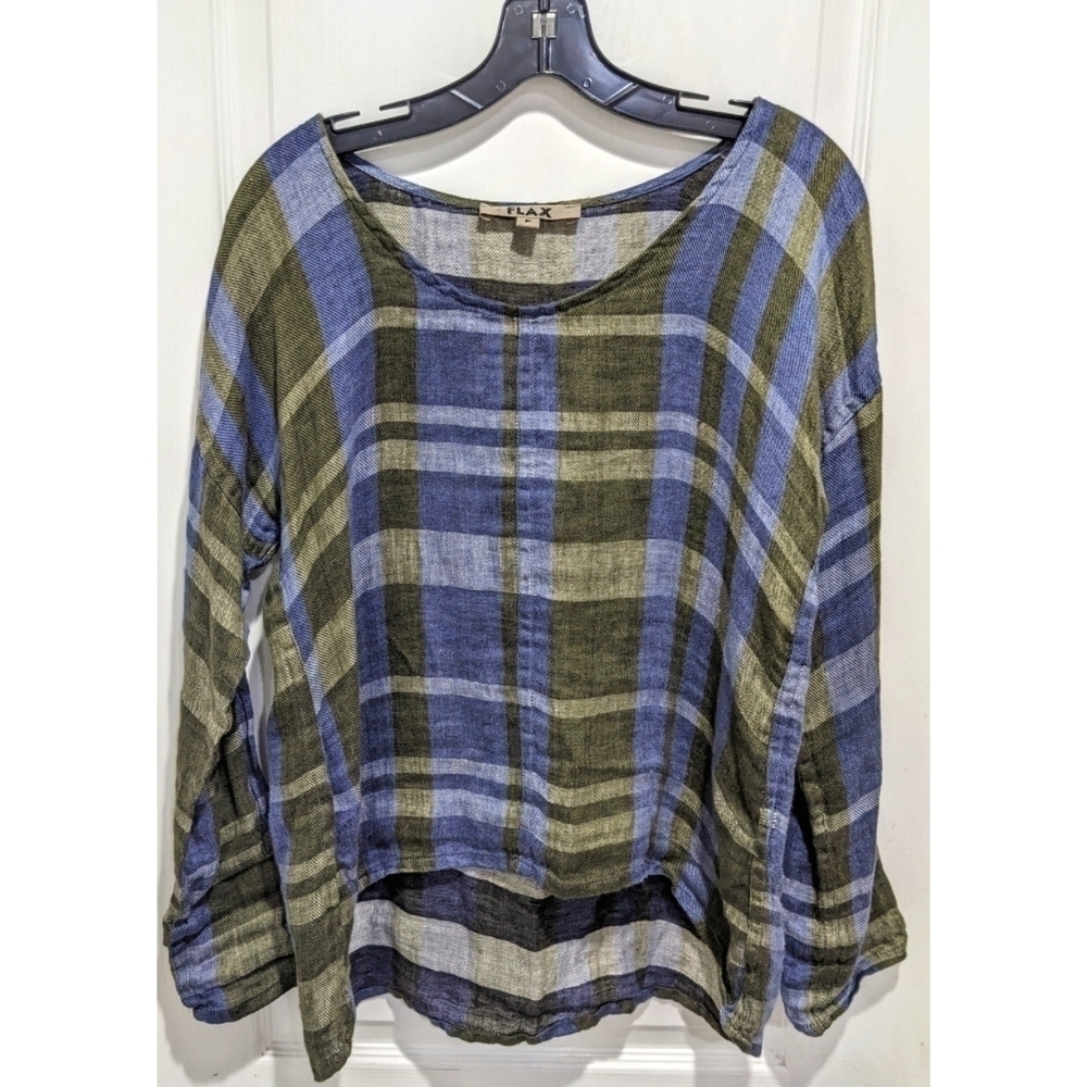 Flax | Plaid linen shirt